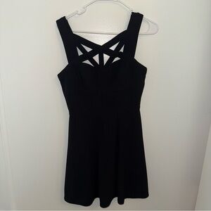 BCBGMaxAzria Black Strap Dress with Crisscross Design